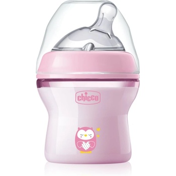 Chicco Natural Feeling Pink Girl бебешко шише 0 m+ 150ml