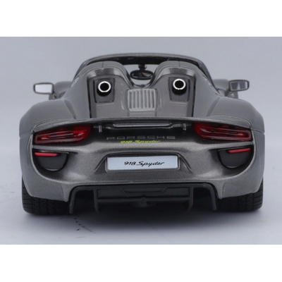 Bburago Plus Porsche 918 Spyder Metallic šedá 1:24