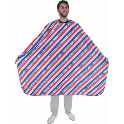 Eurostil Barber Line DeLuxe pláštenka na strihanie 160 x 140 cm pruhovaná