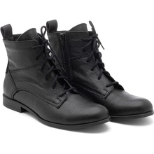 Členkové kožené šnurovacie čižmy NAOMI čierne