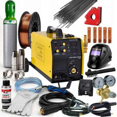 Magnum MIGOMAT 220W MIG MAG MMA POLOAUTOMATICKÝ ZVÁRACÍ STROJ S VOZÍKOM 230V 200A