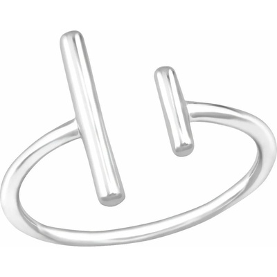 Bijutanki Отворен Сребърен Пръстен - Две Линии