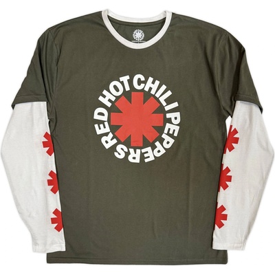 Red Hot Chili Peppers Classic Asterisk (Sleeve Print) Green & White L Риза (RHCPLLST01MGRW03)