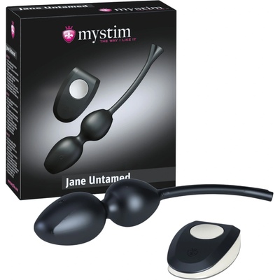 Mystim Jane Untamed - вибриращи гейша топчета дуо (черни)