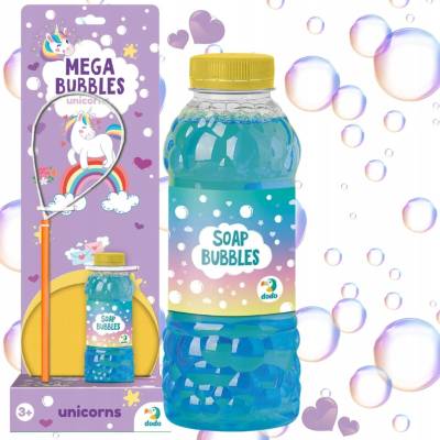 Mega Sada na výrobu mýdlových bublin Jednorožec Velké bubliny Tekutina 450 ml