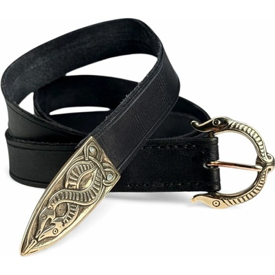 Drakkaria BORRE BESTIE kožený opasek viking bronz černý P35317