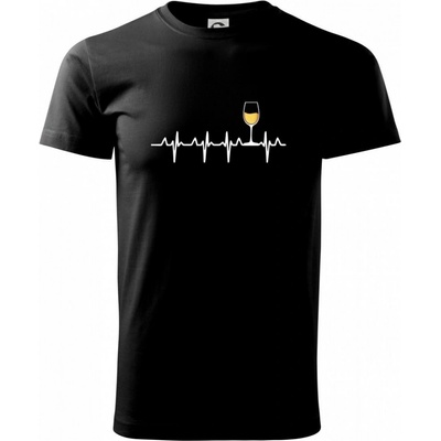 Heavy New Víno ekg biele víno tričko pánske čierne