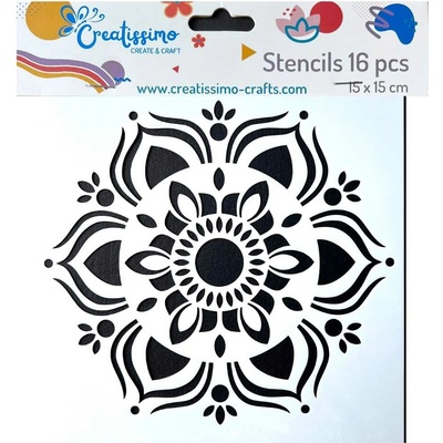 Creatissimo plastová šablona Design Set mandal 16 ks 15x15 cm