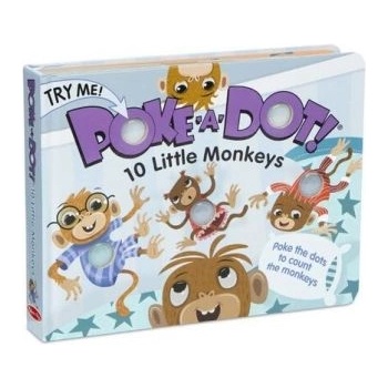 Melissa & Doug - Интерактивна книжка със звуци на английски език - Натисни бутон - Десет малки маймунки (41345_1)