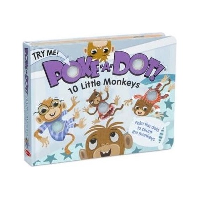 Melissa & Doug - Интерактивна книжка със звуци на английски език - Натисни бутон - Десет малки маймунки (41345_1)