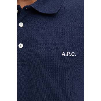 APC Памучна тениска с яка A. P. C. polo standard GOTS в тъмносиньо с изчистен дизайн COGWZ. H26342 (COGWZ.H26342)