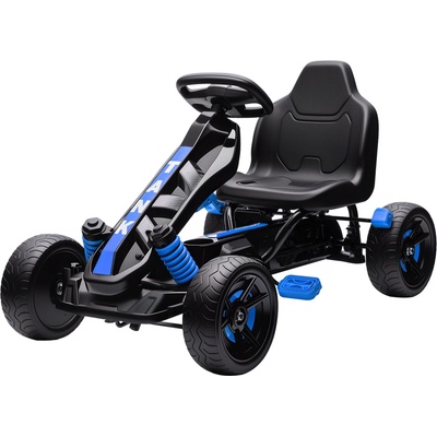 AIYAPLAY Motokára s pedály Šlapací autíčko pro děti s brzdami protiskluzová kola kovový rám modrá