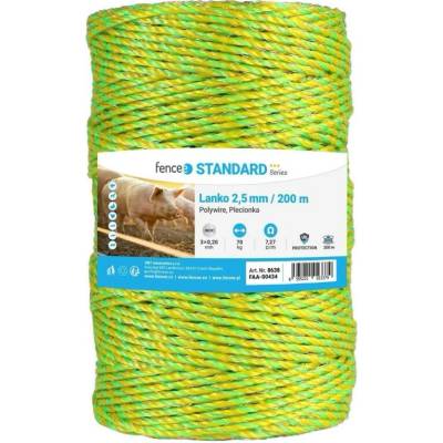 VNT electronics s.r.o. Lanko pro elektrický ohradník, průměr 2,5 mm, neon žluto-zelené, délka 200 m