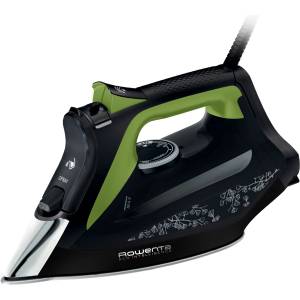 Rowenta Eco Intelligence Steam Iron, 2700 Watts, continuous steam output: 45 g/min, steam boost: 180 g/min, Microsteam400 HD 3De laser soleplate, anti-drip function, black/green, DW6330 - DW6330D1 (DW6330D1) Ютии