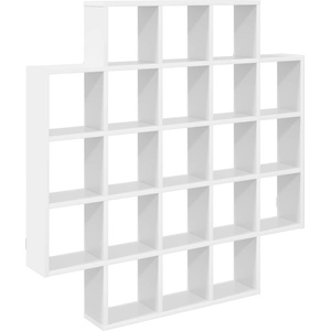 vidaXL Стенен рафт Бяло 100 x 13 x 100 см Инженерна дървесина (8012244)