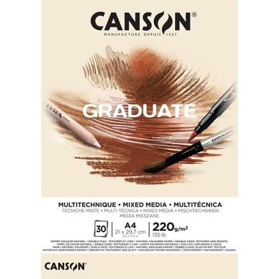 Canson Pad Graduate Mixed Media Скицник 30 A4 220 g Natural (C400110368)