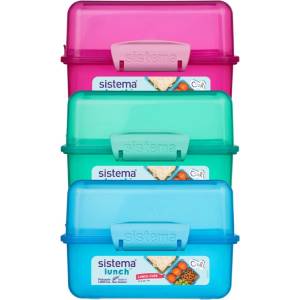 Holmes Products (Europe) Limited Кутия за закуски Sistema Lunch Cube с 2 отделения 1.4 л, микс цветове