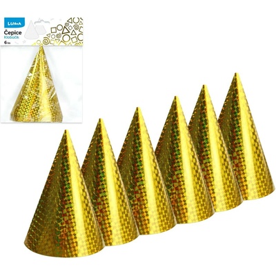 LUMA Laser Čepice 15 cm 6 ks, zlaté – Zboží Dáma