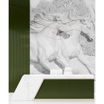 Image 1 of Art gift Фототапет с коне - Гипсова магия