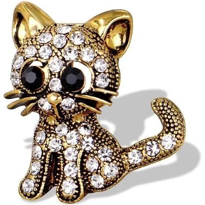 Gaira brošňa Mačička 340034 zlatá