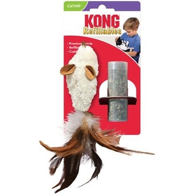 Kong Cat Refillables Feather Mouse Naplniteľná myš s catnipom a perím