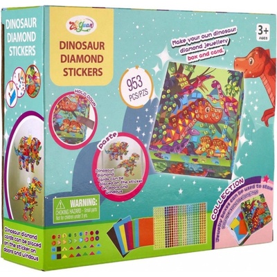 Teddies Kreativní sada diamantové malování Dinosaurus s nalepovacími diamanty