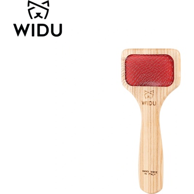 WIDU malý kartáč pro malé krátkosrsté psy a kočky z certifikovaného jasanového dřeva a galvanizovanými kovovými zuby 16 x 7 cm