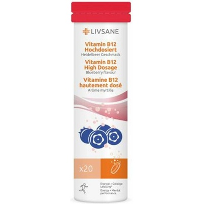 LIVSANE Vitamin B12 vysoká dávka šumivé tablety 20 ks