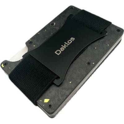 DAKLOS Carbon RFID karbonová mini peněženka černozlatá