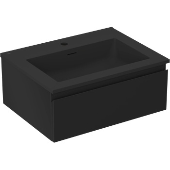 Mexen Orio шкаф за баня 60 см с мивка Otis, 1 чекмедже, черен мат - 91A10-06023-1-BF71-W18M71 (91A10-06023-1-BF71-W18M71)