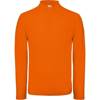 B&C ID.001 LSL piqué dlouhý rukáv pánská oranžové