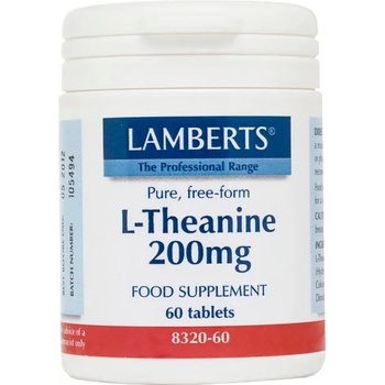 Image 1 of LAMBERTS ЛАМБЕРТС Л- ТЕАНИН 200 МГ. x 60 КАПС. / lamberts l-theanine 200mg 60tab