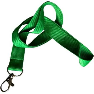 Šňůrka na krk pevný textil 20 mm s karabinou zelená (200 ks)