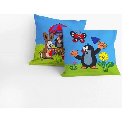 Matějovský Krtko s lopatkou a dáždnikom Bavlna de luxe digital 40 x 40 cm