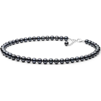ANNA PERLY Elegantní perlový náhrdelník z černých perel 8,9-9,5 mm