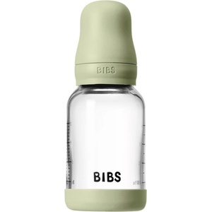 BIBS Baby Glass Bottle Silicone шише против колики със силиконова приставка за пиене Sage