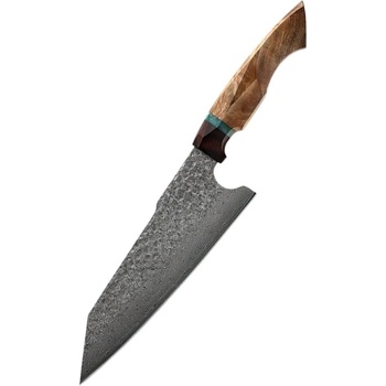 IZMAEL Damaškový kuchynský nôž Yunari Kiritsuke/Hnedá 18 cm