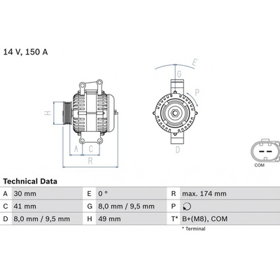 Alternátor BOSCH 0 986 046 270