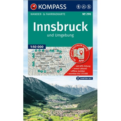 Okolí Innsbrucku - set 2 map (Kompass-290) - turistická mapa