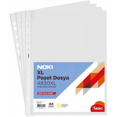 Noki Джоб NOKI Extra, за документи с формат до А4, дебелина 50 микрона, прозрачен, 100 броя (OK8072)