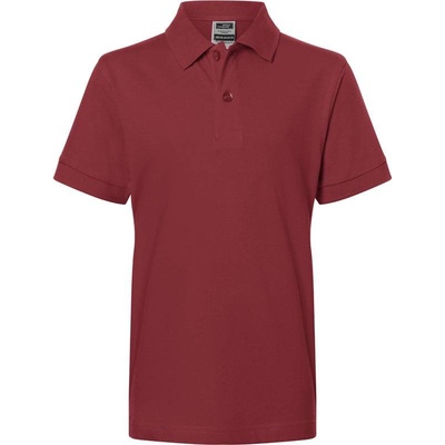 James & Nicholson JN 70K Piqué detské polo tričko červená wine
