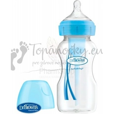 Dr. Brown’s kojenecká Antikoliková láhev Options+ Wide Neck modrá WB91602 270ml