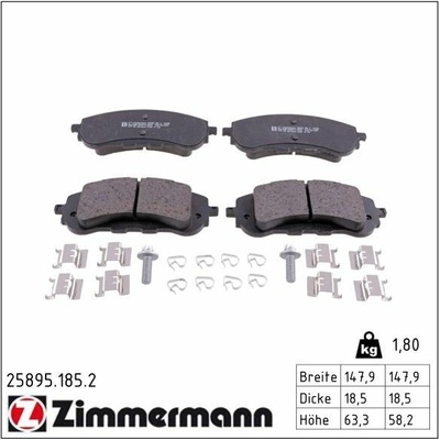 Sada brzdových platničiek kotúčovej brzdy ZIMMERMANN 25895.185.2 25895.185.2