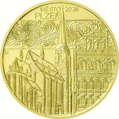 ČNB Zlatá mince 5000 Kč Město Plzeň 2026 Standard 1/2 oz
