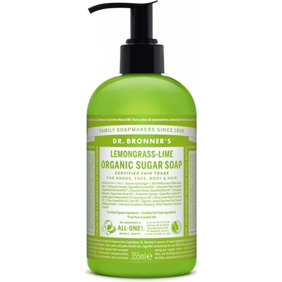 Dr. Bronner's Shikakai Lemongrass Lim tekuté hydratační mýdlo na tělo i vlasy 355 ml