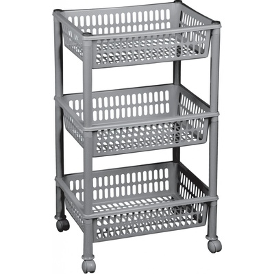 Plast Team Regál pojízdný 3 košíky 39 x 29 x 68,5 cm – Zboží Mobilmania
