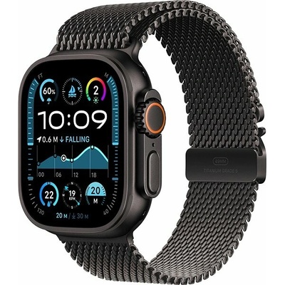 Apple Watch Ultra 2 49mm Black Titanium Case with Black Titanium Milanese Loop - M MX5U3CM/A