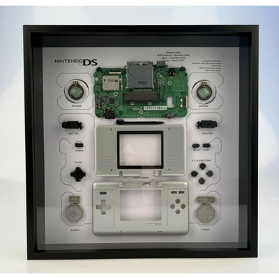 Nintendo DS Original, rámeček s rozebranou retro konzolí