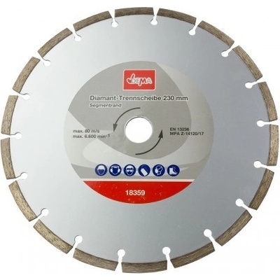 Dema Diamantový řezný kotouč segmentový 230 mm DDT230S 18359D