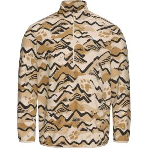 Jack Wolfskin Мъжки поларен пуловер Jack Wolfskin Paw Era 100 Print Halfzip Fleece jumper - Mountain Paw Oyster (005-7009-0313)